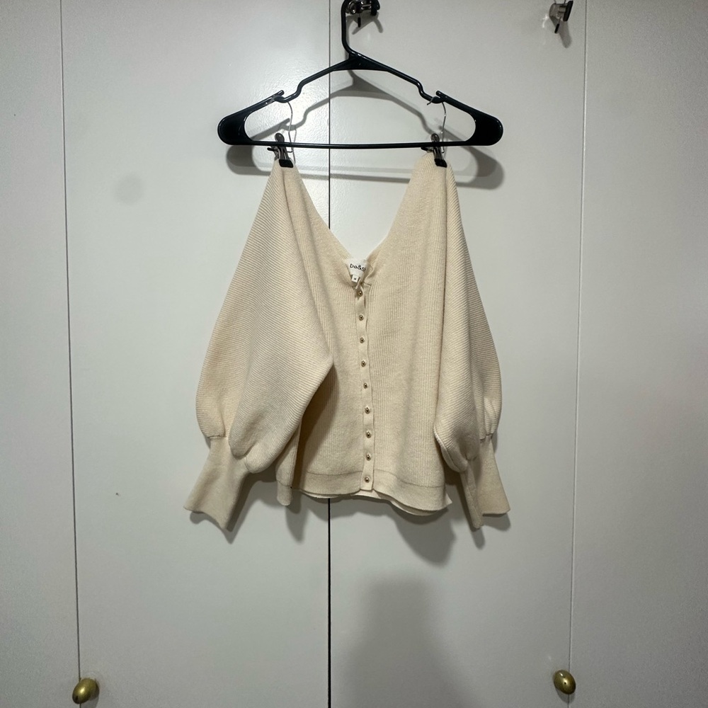 ba&sh Cream Button-Up Cardigan